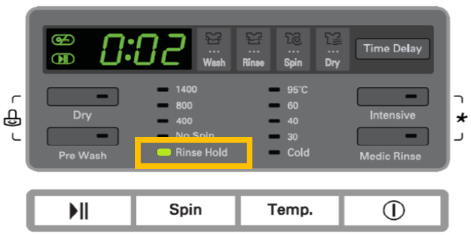 انتخاب rinse hold